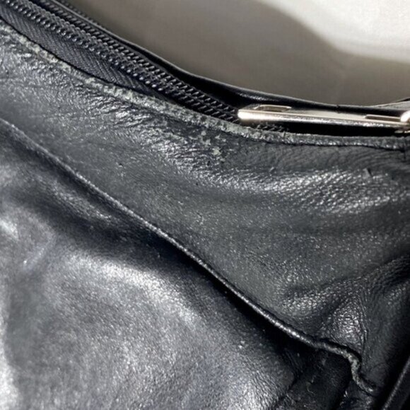 Vintage Bentley Black Leather Purse Shoulder Bag Handbag - Picture 10 of 14